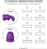 9" Realistic Silicone Dildo with 10 Modes & Vibrating Rabbit Ears – Rechargeable