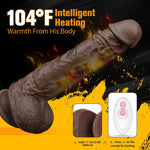 Thrusting Heated Rotating Dildo - 9.8" Realistic Silicone Vibrator for G-Spot, Clitoral & Anal Stimulation