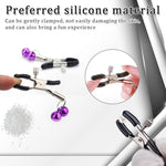 Adjustable Nipple Clamps with Metal Chain, Non-Piercing Nipple Rings for Couples