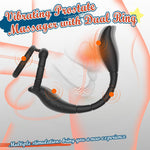 Remote-Control Prostate Massager with Dual Cock Ring & Vibrating Anal Plug for Men