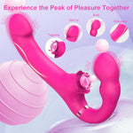 Strapless Strap-On Vibrator – 2-in-1 Double-Ended Dildo with 10 Modes & Remote