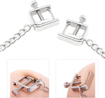 Adjustable Metal Nipple Clamps with Chain – Flat-Head Clips for Sensory Play