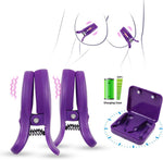 APP-Controlled Nipple Vibrators – 10 Modes, Rechargeable, Remote BDSM Toy for Couples