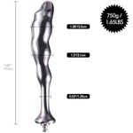 7.68” G-Spot Dildo, Curved Stainless Steel Prostate Massager With Kliclok System For Beginner Users