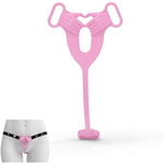 Flat Sissy Chastity Cage With Urine Hole 3D Nylon Anti-Off Cock Cage Sm Inverted Sex Toys Devices For Mens, Couples Training (Pink)