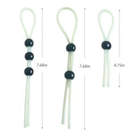 3Pcs Adjustable Cock Ring Set Male Rings Basic Penis Ring Sex Toys, Silicone Male Cock Ties String With Adjustable Beads Longer Harder Stronger Erection Sex Products (Luminous)
