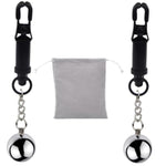 Stainless Steel Adjustable Nipple Clamps for Women - Non-Piercing Large Nipple Clips with Gravity Ball