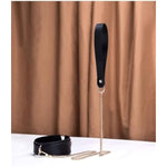 Premium Leather Bdsm Restraint Set, Cuffs, Collar, Gag, Spanking Paddle And Chains For Advanced Bondage Play, Black