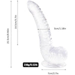8.5" Long Clear Realistic Dildo Anal Sex Toy For Women,Soft Fantasy Dragon Cock G Spot Stimulator Vagina Massager With Suction Cup,Lifelike Jelly Penis Dong Butt Plug Female Masturbator For Men Couple