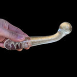 Luminous Crystal Glass Dildo Anal Butt Plug Wand Adult Sex Toy, Curved Design Dildo Anal Plugs G-Spot Stimulator Waterproof Smooth Adult Sex Products For Men And Women Couples