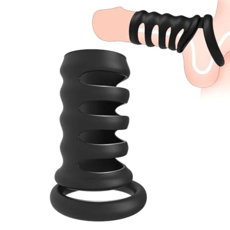 Penis Sleeve Shaft For Erection Enhancing, Reusable Cock Rings Male Penis Trainer Penis Enlargement Penis Extender Soft Stretchy Male Sex Toys, Adult Toys For For Men Penis Testicles