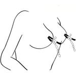 Stainless Steel Nipple Clips Clamps And Nipple Suckers Adjustable Body Ring Body Clamps Body Ring Non-Piercing Chain For Women Faux Body Jewelry (Red)