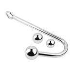 Bdsm Metal Anal Hook Butt Plug With Smooth Ball Anal Plug Butt Plug Prostate Massage G-Spot Sm Restraints Anal Gay Sex Toys For Man And Woman Adult Games,L