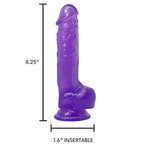 Realistic Suction Cup Dildo - Intense G-Spot Massage - Hands-Free Masturbation - Purple - Soft Jelly Material - Strap-On Compatible - Thick Veined Shaft - Lifelike Pleasure - Solo Or Couples Play