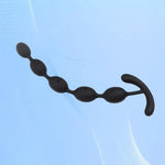 Black Silicone Bead Butt Plug for Prostate Massage and Adult Pleasure