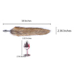 Sexy Cat Tail Fox Tail Cosplay Anal Plug Anal Butt Plug Adult Sex Toys For Women Men Couple Stainless Steel Anal Plug Small 18"
