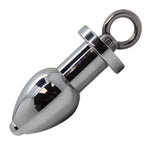 Secure Trusted Thru Hole Enema Metal Butt Plug With Removable Core One Size Silver
