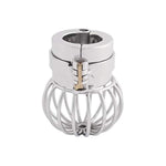 Male Chastity Device Stainless Steel Cage Cock Ring Ball Stretchers J002