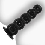 Sex Toys for Women Men Beginners 6.89'' Anal Plug with 5 Balls and Strong Suction Cup 1.65'' Diameter Anus Beads G-spot Dildo Vaginal Prostate Massage Stimulation Anal Opening Trainer Butt Stretcher
