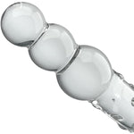 Realistic G-Spot Dildo Penis Cock Dong With 3 Balls Glass Double-Ended Dildo With Vivid Glans And Bumps Adult Sex Toy For Men Women Masturbating (M)