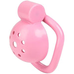 Press Lock Chastity Cage For Men With 5 Cock Rings And Pull Rope, Abs Round Head Chastity Devices With Ventilation Holes Sm Penis Bondage Extreme Sex Toy For Mens (Pink)