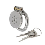Stainless Steel Flat Round Hole Chastity Lock Chastity Device Penis Cage Flat Short Beginner Cage For Men To Wear Bondage Sm Chastity Cage Adult Game Sex Toy