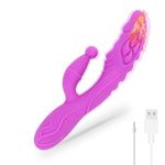 Full Cover Silicone G Spot Couple Heating Rabbit Vibrator,Clitoris Stimulation 4.72" Dildo With 10 Powerful Giant Electric Vibrations,Charging Stimulator Relaxation For Women Men Gay