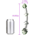 Double Ended G-Spot Glass Dildo - Crystal Glass Pleasure Wand With 4 Bead - Double Side Anal Butt Plug - Prostate Massager Anal Stimulator For Men Women