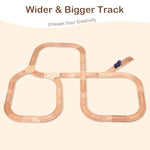 Wooden Train Track Set 53Pcs, Wood Train Tracks Accessories Expansion Pack Fits Melissa And Doug, Fits Brio, Fits Thomas, Montessori Toys, Birthday Gift For Boys Girls Toddler Kids (Train Track)