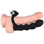 Double Penetration Vibrating Cock Ring Black