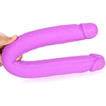 Realistic Double-Ended Dildo Silicone Double Sided Dildo With Vivid Glans Double Dong Penis For Vaginal Anal Sex Adult Sex Toy For Lesbian Gay Women Men (L) Purple