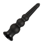 Long Anal Beads Butt Plug With Bottom Suction Cup, Soft Flexible G-Spot Prostate Massager Adult Sex Toys For Men And Women Premium Anal Trainer (Black, S)