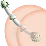 Double Ended G-Spot Glass Dildo - Crystal Glass Pleasure Wand With 4 Bead - Double Side Anal Butt Plug - Prostate Massager Anal Stimulator For Men Women