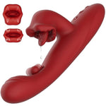 Dildo Vibrator Sex Toys For Women - 4 In 1 Tongue Pushing Vibrator, 10 Sliding Modes And 10 Vibration Modes, G-Spot Stimulator, Female Couple Game Pleasure Tool