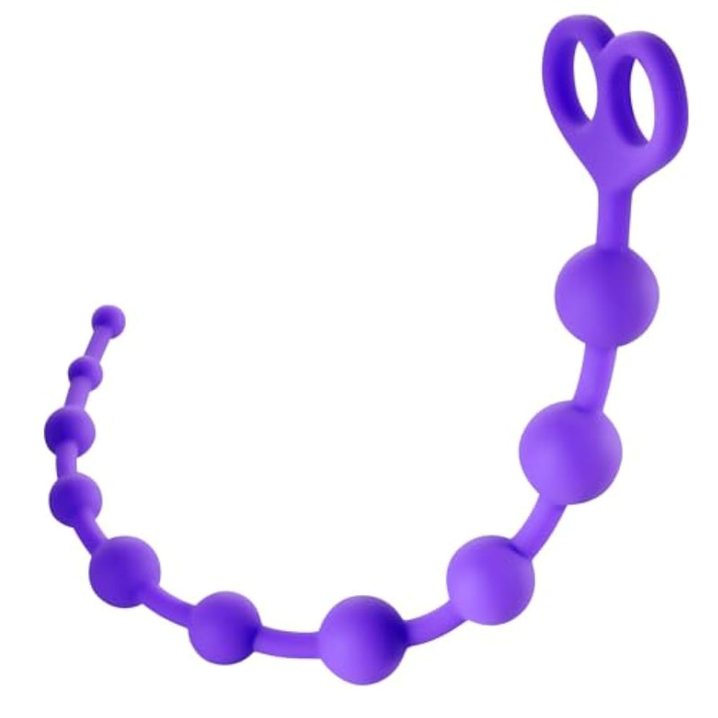 Silicone Anal Beads, Butt Plug Anal Chain With Gradual Size Increase & Safe Pull Ring, Anal Adult Sex Toy For Men Women Couple (Purple)