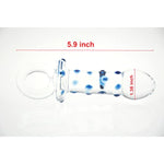 Glass Dildo Anal Butt Plug, Crystal Pleasure Wand Dildo Penis G-Spot Stimulation Personal Massager Anal Sex Toy, Blue Spots, 1.0 Count