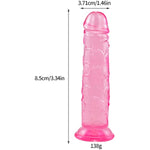 Realistic Jelly Dildo 6.88" Crystal G-Spot Dildos With Strong Suction Cup For Women Hand Free Play Flexible Soft Penis Dong, Adult Sex Toys For Vaginal And Anal Stimulation