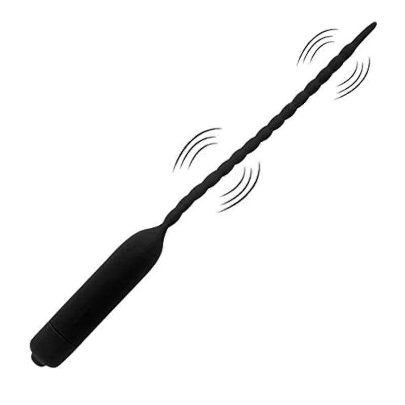 Urethral Sounds Catheter Vibrating Wand Massager Small Waterproof Handheld Cordless Massager For Male Black (15Cm)
