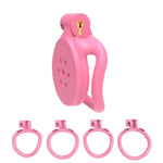 Pink Chastity Cage Sissy For Men Flat Cock Cage Male Chastity Devices Small Bdsm Sex Plastic For Sexual Adult (Bending Ring)