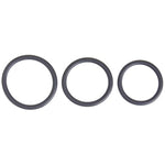 Doc Johnson OptiMALE 3 C-Ring Set for Men - Thin Stretchy Silicone Rings in Slate