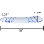 10" Blue Swirl Large Double-Ended Glass Dildo Big Double Head Penis Crystal G-Spot Stimulator Female Masturbator