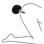 Small Anal Plug With Rabbit Bunny Tail, Sex Toys Butt Plug For Cosplay, Stainless Steel Anal Plug (Waterdrop Black)