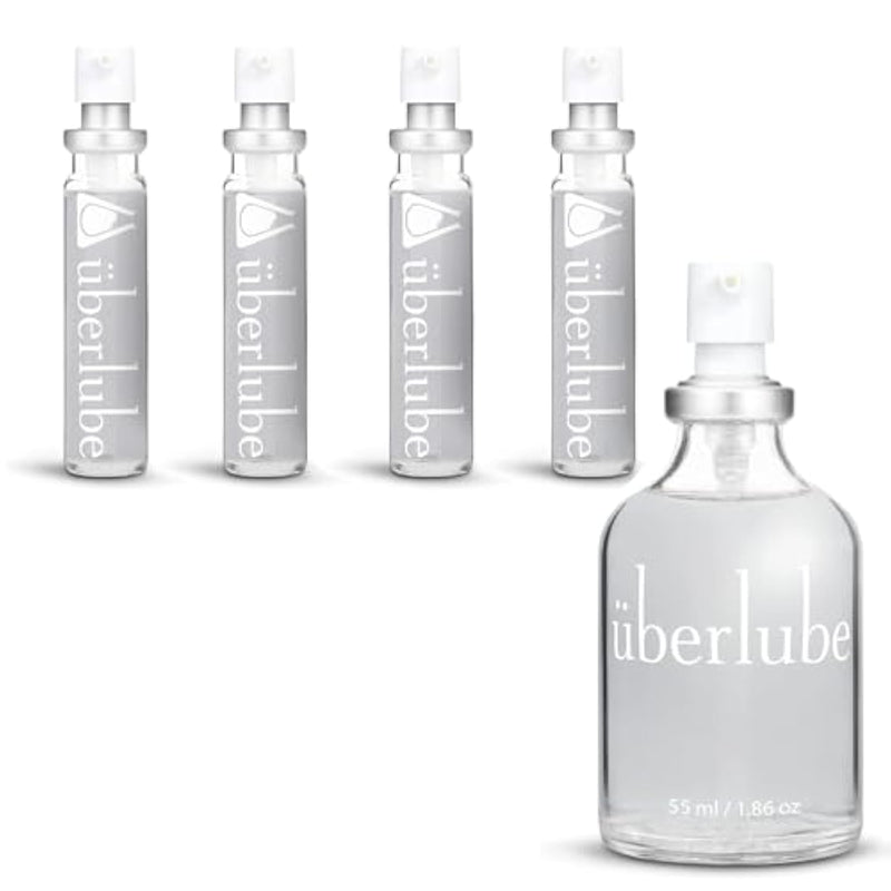 Silicone Lube - Four 15Ml Travel Lube & 55Ml Bottle Unscented Silicone Lubricant Personal Lubrication - Latex-Safe Sex Lube Liquid For Couples, Vaginal & Anal Lube - 3.8 Fl Oz Total