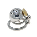 Male Chastity Cage Stainless Steel Locking Cock Cage With Ventilation Holes & Hollow Urethral Plug, Removable Movable Rings, Secure Chastity Device For Bdsm & Bondage Play (1.96In)