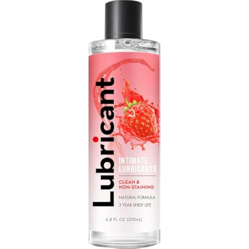 Strawberry Flavored Personal Lubricant - Water-Based, Long-Lasting Moisture, Hypoallergenic Lube For Sensitive Skin, Ph Balanced Care, 6.8 Fl Oz