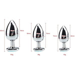 3 Pcs Anal Plug Set, Heart Shaped Metal Anal Sex Trainer Jeweled Butt Plugs Toy For Beginners, Rose Red