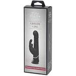 Fifty Shades Of Grey Greedy Girl Thrusting Rabbit Vibrator - 4.5 Inch Silicone Thrusting Vibrator For Women - Dual Stimulation Adult Sex Toy - Rechargeable & Waterproof - Gifts For Women - Black