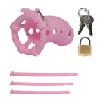 Male Silicone Chastity Cage Adult Sex Toys Cock Cage Comes With 3 Different Sized Rings Soft Material Chastity Device Used To Exercise Male Penis For A Better Fit To Skin (Pink)