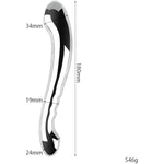 G-Spot Massage Dildo, Stimulate Wand Fetish Plug Solid Metal Curved Dual Ended Masturbation Sex Toy For Couple (A)