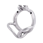 Male Chastity Device Base Ring Ergonomic Design Stainless Steel Cock Cage Closed Ring With Scrotal Splitter H945 (1.77 Inch / 45Mm)